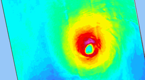 Wind speed from Sentinel-1A on 2020/07/25 at 03:48 UTC (Credits CYMS / Copernicus)